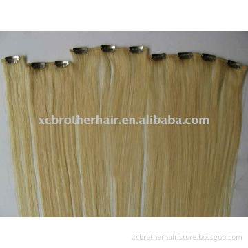Remy human hair clip in hair extensions